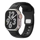 For Apple Watch 46mm / 49mm / 45mm / 44mm Two-color Liquid Silicone Watch Band(Black) - 1
