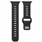 For Apple Watch 46mm / 49mm / 45mm / 44mm Two-color Liquid Silicone Watch Band(Black) - 2