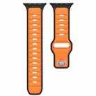 For Apple Watch 46mm / 49mm / 45mm / 44mm Two-color Liquid Silicone Watch Band(Orange Black) - 2