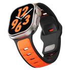 For Apple Watch 46mm / 49mm / 45mm / 44mm Two-color Liquid Silicone Watch Band(Orange Black) - 3