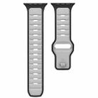 For Apple Watch 42mm / 41mm / 40mm / 38mm Two-color Liquid Silicone Watch Band(Light Grey Black) - 2
