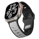 For Apple Watch 42mm / 41mm / 40mm / 38mm Two-color Liquid Silicone Watch Band(Light Grey Black) - 3