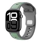 For Apple Watch 42mm / 41mm / 40mm / 38mm Two-color Liquid Silicone Watch Band(Grey Light Green) - 1