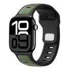 For Apple Watch 42mm / 41mm / 40mm / 38mm Two-color Liquid Silicone Watch Band(Army Green Black) - 1