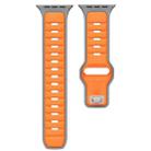 For Apple Watch 42mm / 41mm / 40mm / 38mm Two-color Liquid Silicone Watch Band(Orange Grey) - 2