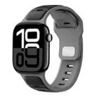 For Apple Watch 42mm / 41mm / 40mm / 38mm Two-color Liquid Silicone Watch Band(Black Grey) - 1