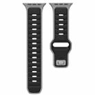 For Apple Watch 42mm / 41mm / 40mm / 38mm Two-color Liquid Silicone Watch Band(Black Grey) - 2