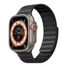 For Apple Watch 46mm / 49mm / 45mm / 44mm Cylinder Magnetic Two-color Loop Silicone Watch Band(Midnight Color Black) - 1