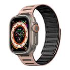 For Apple Watch 46mm / 49mm / 45mm / 44mm Cylinder Magnetic Two-color Loop Silicone Watch Band(Pink Black) - 1