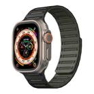 For Apple Watch 46mm / 49mm / 45mm / 44mm Cylinder Magnetic Two-color Loop Silicone Watch Band(Black Army Green) - 1
