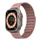 For Apple Watch 46mm / 49mm / 45mm / 44mm Cylinder Magnetic Two-color Loop Silicone Watch Band(Oxford Pink Rose Grey) - 1