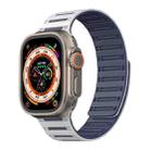 For Apple Watch 46mm / 49mm / 45mm / 44mm Cylinder Magnetic Two-color Loop Silicone Watch Band(White Midnight Blue) - 1