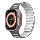 For Apple Watch 46mm / 49mm / 45mm / 44mm Cylinder Magnetic Two-color Loop Silicone Watch Band(Dark Green White) - 1