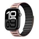 For Apple Watch 42mm / 41mm / 40mm / 38mm Cylinder Magnetic Two-color Loop Silicone Watch Band(Pink Black) - 1