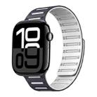 For Apple Watch 42mm / 41mm / 40mm / 38mm Cylinder Magnetic Two-color Loop Silicone Watch Band(Black White) - 1