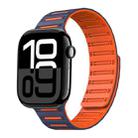 For Apple Watch 42mm / 41mm / 40mm / 38mm Cylinder Magnetic Two-color Loop Silicone Watch Band(Midnight Blue Orange) - 1