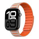 For Apple Watch 42mm / 41mm / 40mm / 38mm Cylinder Magnetic Two-color Loop Silicone Watch Band(Starlight Orange) - 1