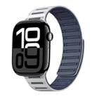 For Apple Watch 42mm / 41mm / 40mm / 38mm Cylinder Magnetic Two-color Loop Silicone Watch Band(White Midnight Blue) - 1