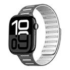 For Apple Watch 42mm / 41mm / 40mm / 38mm Cylinder Magnetic Two-color Loop Silicone Watch Band(Dark Green White) - 1