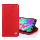 For Samsung Galaxy Note10+ Non-Magnetic Retro Texture Horizontal Flip Leather Case with Holder & Card Slots & Wallet(Red) - 1