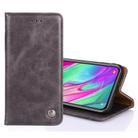 For Samsung Galaxy Note10+ Non-Magnetic Retro Texture Horizontal Flip Leather Case with Holder & Card Slots & Wallet(Grey) - 1
