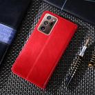 For Samsung Galaxy Note20 Ultra Non-Magnetic Retro Texture Horizontal Flip Leather Case with Holder & Card Slots & Wallet(Red) - 3