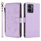 For HMD Fuison Butterfly Love Flower Multi-card Zipper Wallet Leather Phone Case(Light Purple) - 2