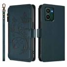 For HMD Pulse Pro / Pulse+ Butterfly Love Flower Multi-card Zipper Wallet Leather Phone Case(Dark Green) - 2