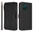 For HMD Pulse Pro / Pulse+ Butterfly Love Flower Multi-card Zipper Wallet Leather Phone Case(Black) - 2