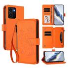 For HMD Skyline Butterfly Love Flower Multi-card Zipper Wallet Leather Phone Case(Orange) - 1