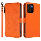 For HMD Skyline Butterfly Love Flower Multi-card Zipper Wallet Leather Phone Case(Orange) - 2