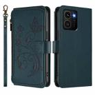 For HMD Skyline Butterfly Love Flower Multi-card Zipper Wallet Leather Phone Case(Dark Green) - 2