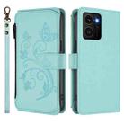For HMD Skyline Butterfly Love Flower Multi-card Zipper Wallet Leather Phone Case(Mint Green) - 2