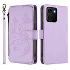For HMD Skyline Butterfly Love Flower Multi-card Zipper Wallet Leather Phone Case(Light Purple) - 2