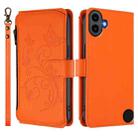 For Nothing CMF Phone 1 Butterfly Love Flower Multi-card Zipper Wallet Leather Phone Case(Orange) - 2