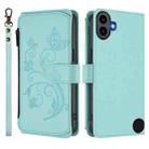 For Nothing CMF Phone 1 Butterfly Love Flower Multi-card Zipper Wallet Leather Phone Case(Mint Green) - 2