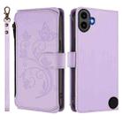 For Nothing CMF Phone 1 Butterfly Love Flower Multi-card Zipper Wallet Leather Phone Case(Light Purple) - 2