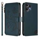 For Nothing CMF Phone 2 Pro Butterfly Love Flower Multi-card Zipper Wallet Leather Phone Case(Dark Green) - 2
