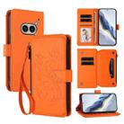 For Nothing Phone 2a Butterfly Love Flower Multi-card Zipper Wallet Leather Phone Case(Orange) - 1