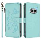 For Nothing Phone 2a Butterfly Love Flower Multi-card Zipper Wallet Leather Phone Case(Mint Green) - 2