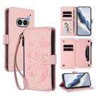 For Nothing Phone 2a Butterfly Love Flower Multi-card Zipper Wallet Leather Phone Case(Pink) - 1