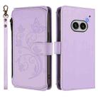 For Nothing Phone 2a Butterfly Love Flower Multi-card Zipper Wallet Leather Phone Case(Light Purple) - 2