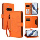 For Nothing Phone 3a Butterfly Love Flower Multi-card Zipper Wallet Leather Phone Case(Orange) - 1