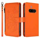For Nothing Phone 3a Butterfly Love Flower Multi-card Zipper Wallet Leather Phone Case(Orange) - 2