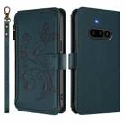 For Nothing Phone 3a Butterfly Love Flower Multi-card Zipper Wallet Leather Phone Case(Dark Green) - 2