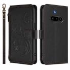For Nothing Phone 3a Butterfly Love Flower Multi-card Zipper Wallet Leather Phone Case(Black) - 2