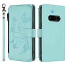 For Nothing Phone 3a Butterfly Love Flower Multi-card Zipper Wallet Leather Phone Case(Mint Green) - 2