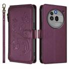 For Nothing Phone 3a Pro Butterfly Love Flower Multi-card Zipper Wallet Leather Phone Case(Dark Purple) - 2