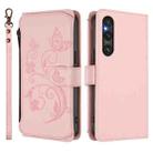 For Sony Xperia 1 V 2023 Butterfly Love Flower Multi-card Zipper Wallet Leather Phone Case(Pink) - 2