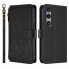 For Sony Xperia 1 VI 2024 Butterfly Love Flower Multi-card Zipper Wallet Leather Phone Case(Black) - 2